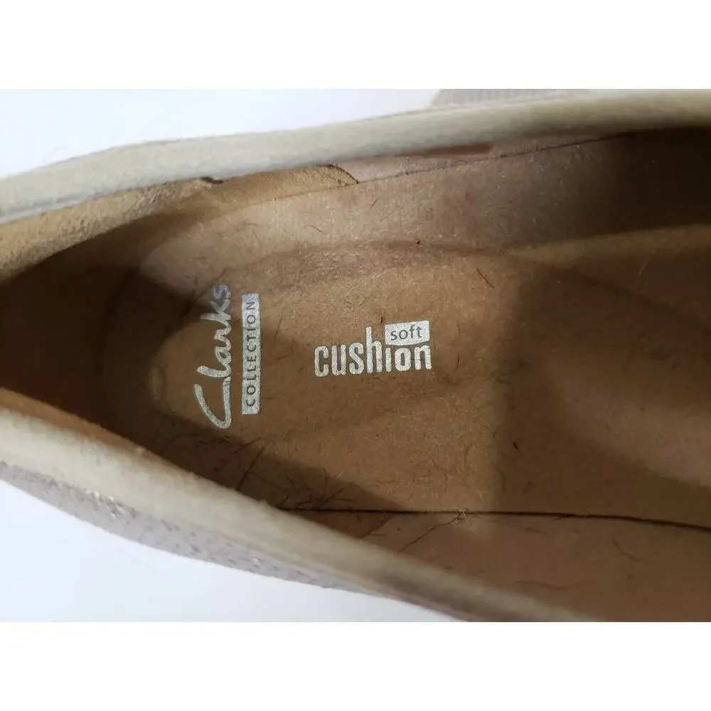 Clarks Azella Theoni Slip On‎ Loafter Shoes Gold Metallic Espardrille Size 8.5